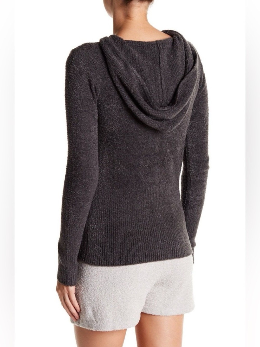 Barefoot Dreams Jacket CozyChic Lite Zip Up Hoodie Sweater Gray Sz L Cozy Lounge - Picture 3 of 12